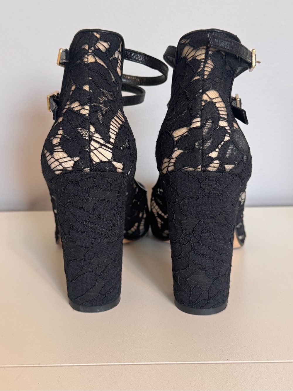Kate Spade New York Black Lace Ankle Strap Block Heel Pumps 10.5M - Picture 9 of 14